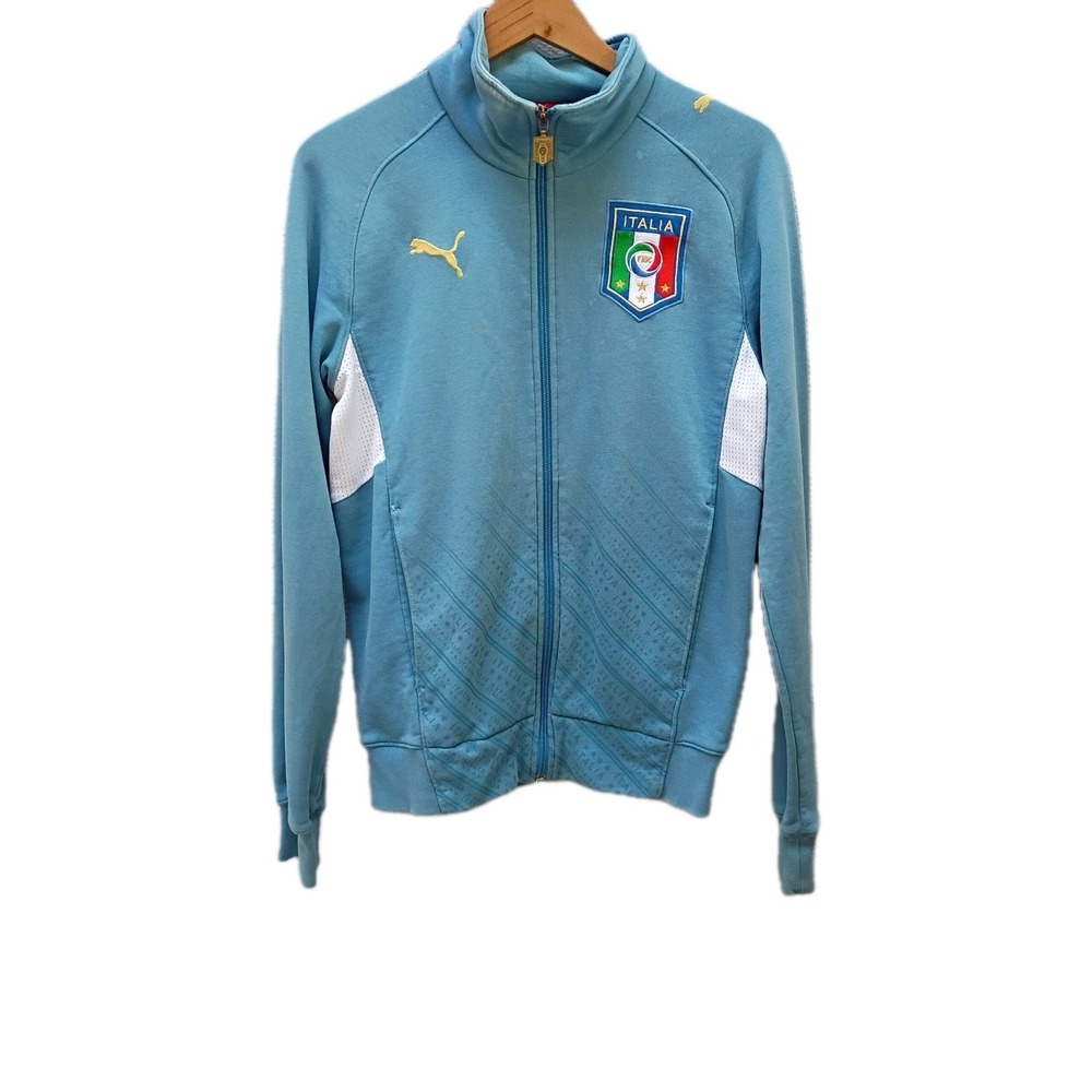 Puma Italy 2009 2010 Football Soccer Track Jacket Mens Small Blue FIGC